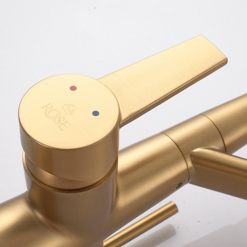 Смеситель для кухни Rose R558G цвет Золотой сатин Белый