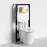 Комплект унитаза с инсталляцией WasserKRAFT Aller 10TLT.010.ME.PG02.H002 цвет Белый с сиденьем Микролифт и клавишей смыва цвет Золото глянцевое