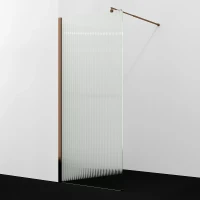 Душевая перегородка WasserKRAFT Rur 110 30W46RG-FL профиль Розовое золото стекло рифленое