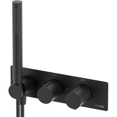 Смеситель для душа WasserKRAFT Elbe 7488 Thermo с термостатом Черный латунь встраиваемый
