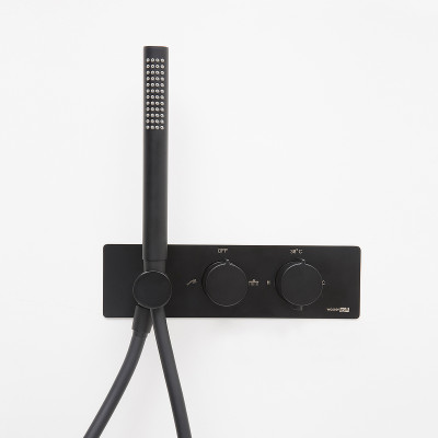 Смеситель для душа WasserKRAFT Elbe 7488 Thermo с термостатом Черный латунь встраиваемый