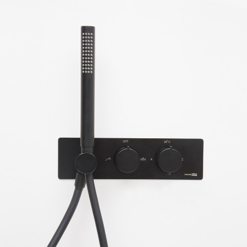 Смеситель для душа WasserKRAFT Elbe 7488 Thermo с термостатом Черный латунь встраиваемый