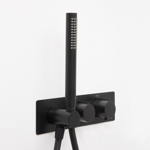 Смеситель для душа WasserKRAFT Elbe 7488 Thermo с термостатом Черный латунь встраиваемый