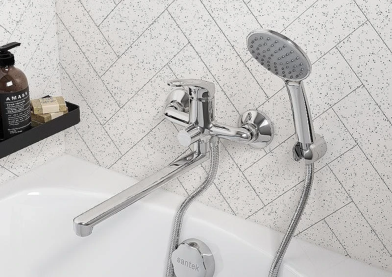 Смеситель для ванны Santek Баус WH5A12010C001 универсальный Хром