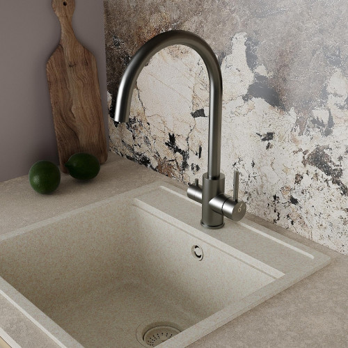 Смеситель для кухни Oliveeka KS OL-458022-BGM цвет Оружейный металл матовый