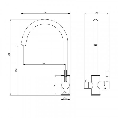 Смеситель для кухни Oliveeka KS OL-458022-BGM цвет Оружейный металл матовый