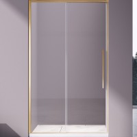 Душевая дверь Vincea Slim-N 140 VDS-4SN140CLG профиль Брашированное золото стекло прозрачное