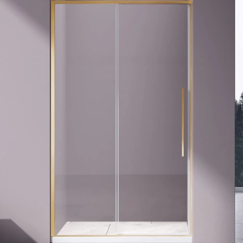 Душевая дверь Vincea Slim-N 140 VDS-4SN140CLG профиль Брашированное золото стекло прозрачное