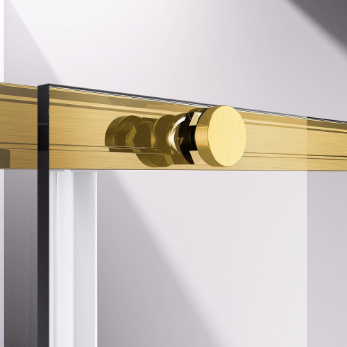 Душевая дверь Vincea Slim-N 140 VDS-4SN140CLG профиль Брашированное золото стекло прозрачное