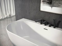 Смеситель на борт ванны Ravak Flat FL 026.20 X070176 Черный матовый латунь
