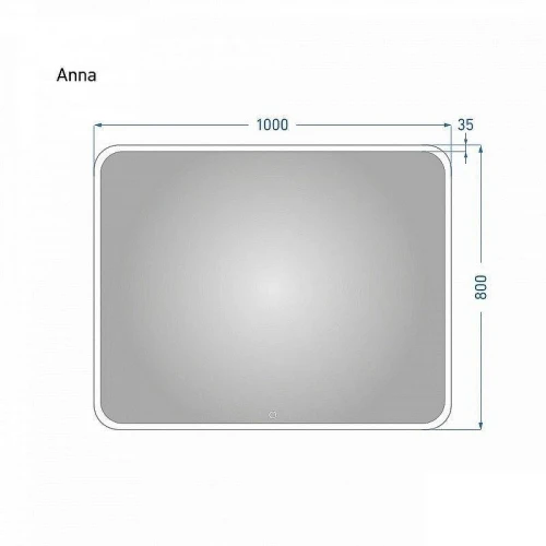 Зеркало Alavann Anna 100 ALV0014019 с подсветкой цвет Белый с сенсорным выключателем и подогревом
