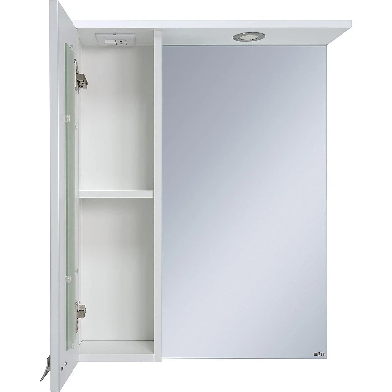 Зеркало со шкафом Misty Урал 60 L Э-Ура-04060-021Л с подсветкой Белое