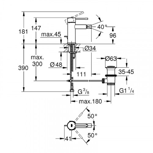 Смеситель для биде Grohe Essence New 32935001 Хром латунь