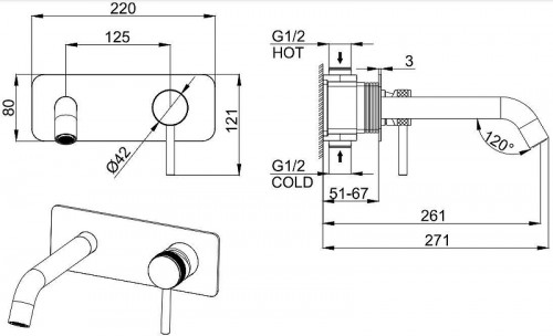 Смеситель для раковины Allen Brau Priority 5.31003-GB цвет Золото