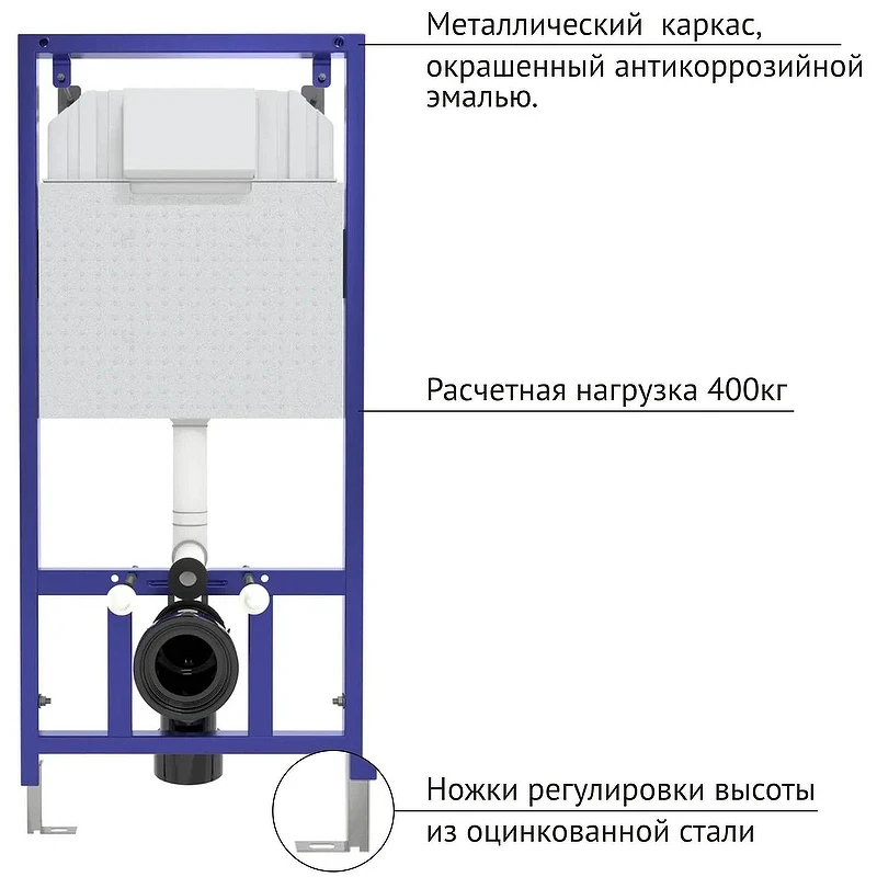 Комплект унитаза с инсталляцией Berges Novum 043237 с сиденьем Микролифт и клавишей смыва Хром глянцевый фарфор подвесной