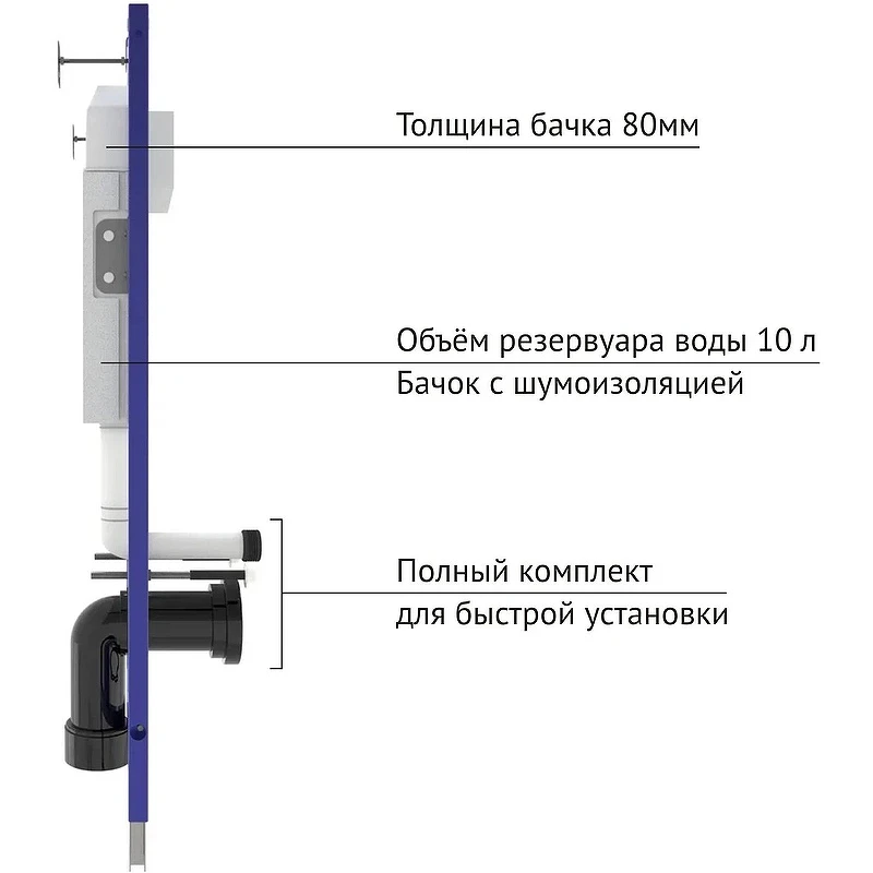 Комплект унитаза с инсталляцией Berges Novum 043237 с сиденьем Микролифт и клавишей смыва Хром глянцевый фарфор подвесной