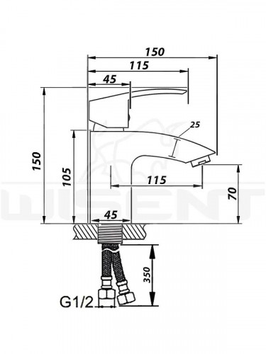 Смеситель для раковины Wisent WP10225 цвет Хром