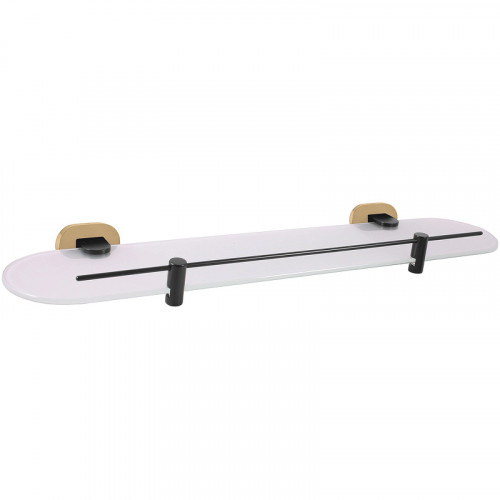 Стеклянная полка Rav Slezak Yukon YUA0900/50CMATZ Черный матовый Золото