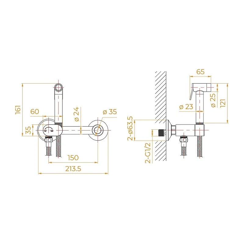 Гигиенический душ со смесителем RGW Shower Panels 581408216-11 цвет Серый brush