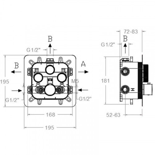 Смеситель для душа Ramonsoler RS Smart 85T301S с термостатом Хром