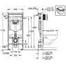 Комплект унитаза AQUAme AQM2002 с инсталляцией Grohe Rapid SL 38811KF0 с сиденьем Микролифт и Черной матовой клавишей смыва фаянс подвесной