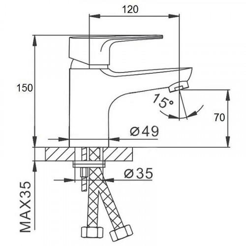 Смеситель для раковины D-Lin D110428 цвет Хром