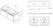 Тумба под раковину Ravak SD Chrome 120 X000000536 подвесная Белая глянцевая МДФ / ЛДСП