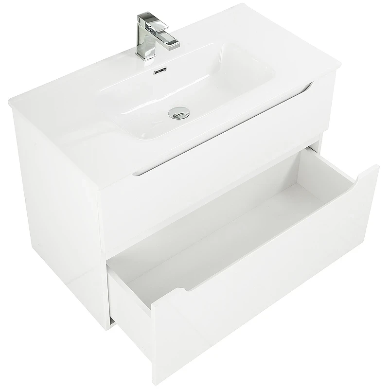 Тумба под раковину BelBagno Etna-H60 90 ETNA-H60-900-2C-SO-BL-P подвесная Bianco Lucido МДФ / ЛДСП