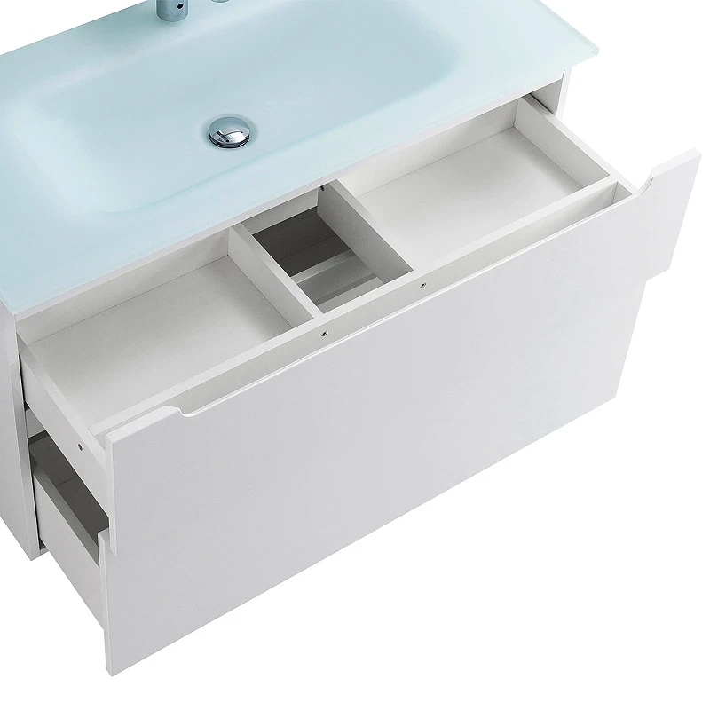 Тумба под раковину BelBagno Etna-H60 90 ETNA-H60-900-2C-SO-BL-P подвесная Bianco Lucido МДФ / ЛДСП