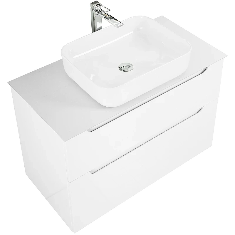 Тумба под раковину BelBagno Etna-H60 90 ETNA-H60-900-2C-SO-BL-P подвесная Bianco Lucido МДФ / ЛДСП