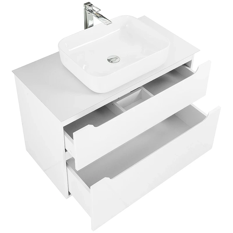 Тумба под раковину BelBagno Etna-H60 90 ETNA-H60-900-2C-SO-BL-P подвесная Bianco Lucido МДФ / ЛДСП