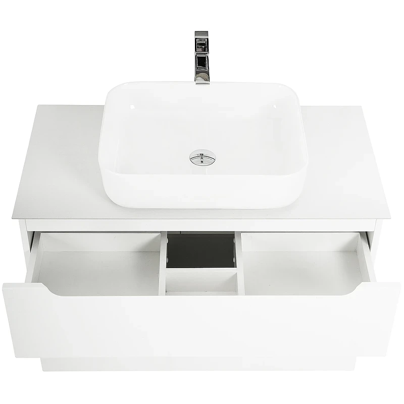 Тумба под раковину BelBagno Etna-H60 90 ETNA-H60-900-2C-SO-BL-P подвесная Bianco Lucido МДФ / ЛДСП