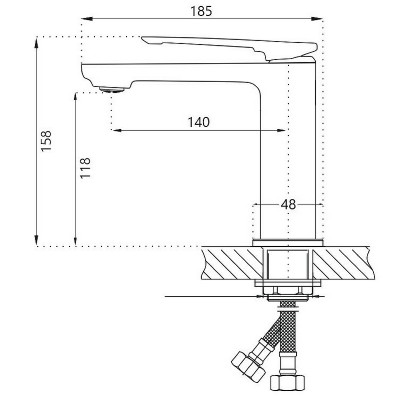 Смеситель для раковины Haiba HB10817-3 Пепельный латунь