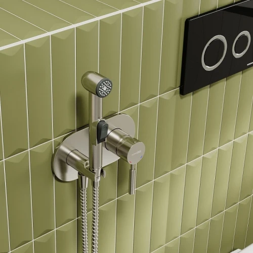Гигиенический душ со смесителем WasserKRAFT Wern 4238 Никель латунь встраиваемый