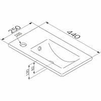 Раковина AM.PM X-Joy 45 R M85AWCC0452WG64 Белая фарфор полувстраиваемая