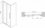 Душевая дверь Abber Schwarzer Diamant 130 AG30130H профиль Хром стекло прозрачное