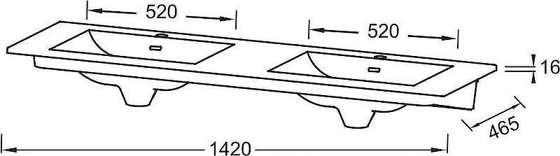 Раковина Jacob Delafon Sherwood 142 EXBT112-00 двойная цвет Белый