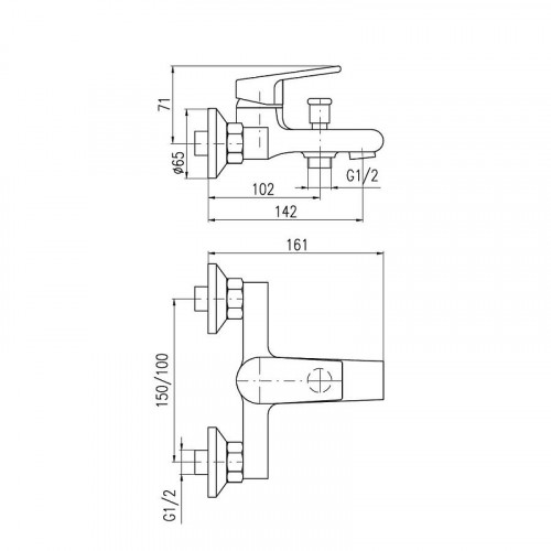 Смеситель для ванны Rav Slezak Colorado CO154.5BZ цвет Белый Золото