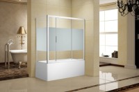 Шторка на ванну Aquanet Practic AE10-B170H150U-CP 170 243613 профиль Хром стекло прозрачное с шелкографией без боковой стенки