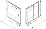 Шторка на ванну Aquanet Practic AE10-B170H150U-CP 170 243613 профиль Хром стекло прозрачное с шелкографией без боковой стенки