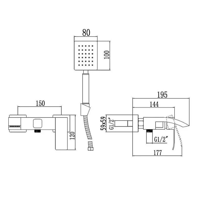 Смеситель для ванны Fmark FS8624H цвет Черный