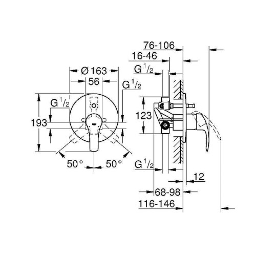 Смеситель для душа Grohe Eurosmart New 33305002 Хром