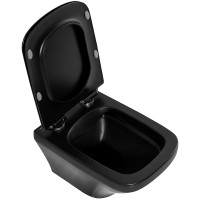 Комплект унитаза с инсталляцией BelBagno Sela BB3201CHR-MB/BB3201SC-MB/BB002-80/BB007-PR-NERO.M с сиденьем Микролифт и Черной матовой клавишей смыва фаянс подвесной