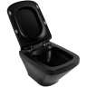 Комплект унитаза с инсталляцией BelBagno Sela BB3201CHR-MB/BB3201SC-MB/BB002-80/BB007-PR-NERO.M с сиденьем Микролифт и Черной матовой клавишей смыва фаянс подвесной