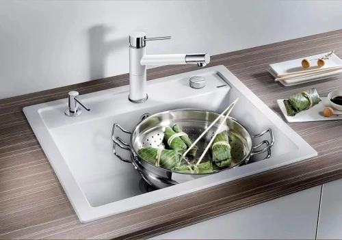 Кухонная мойка Blanco Dalago 6 517320 Серый беж искусственный камень (литьевой мрамор) встраиваемый