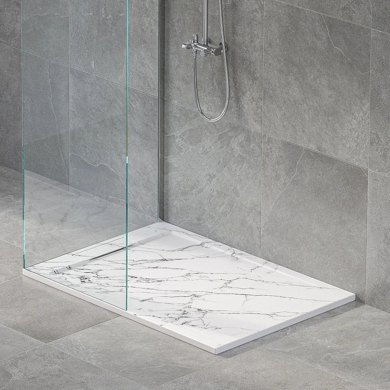 Душевой поддон из искусственного камня RGW STL MW 100x80 52212810-15 Белый мрамор