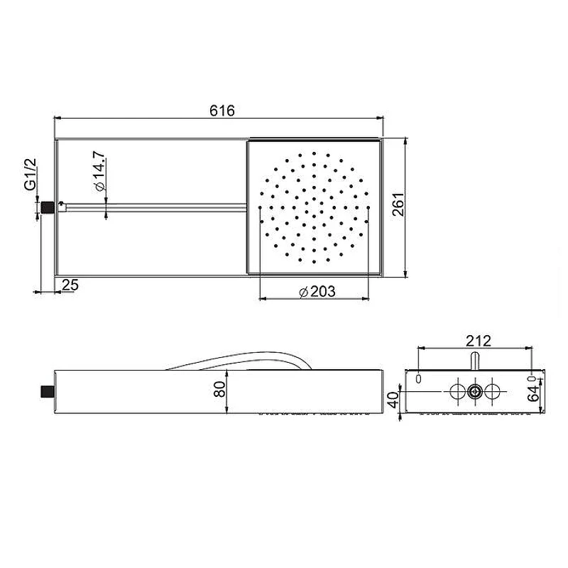 Верхний душ Fima Carlo Frattini Showerhead F2991BCR цвет Хром Белый матовый