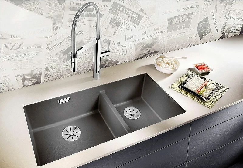 Кухонная мойка Blanco Subline 480/320-U 523593 Кофе искусственный камень (литьевой мрамор) встраиваемый