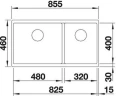 Кухонная мойка Blanco Subline 480/320-U 523593 Кофе искусственный камень (литьевой мрамор) встраиваемый