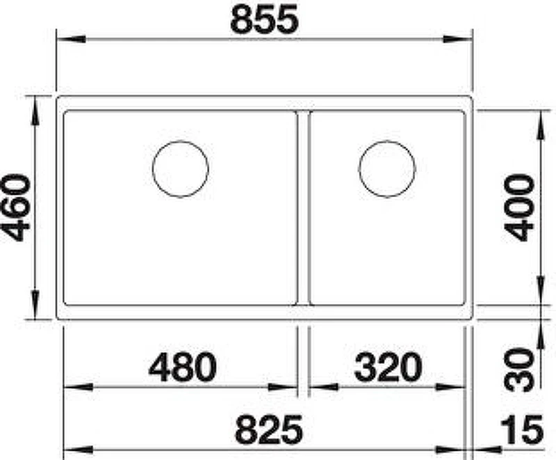 Кухонная мойка Blanco Subline 480/320-U 523593 Кофе искусственный камень (литьевой мрамор) встраиваемый